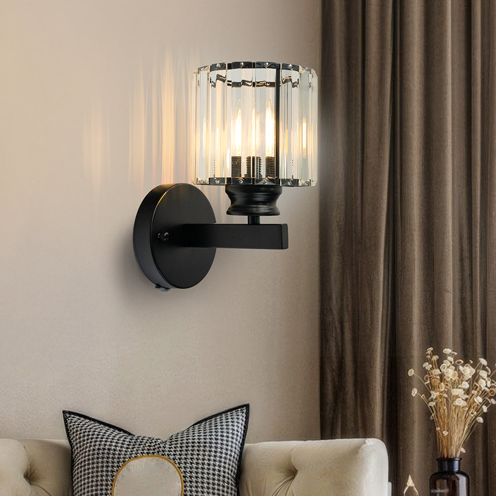 Vertical Glass Wall Lamp with Warm Adjustable Glow for Home Decor