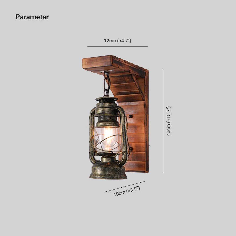 Vintage Wooden Wall Lamp – Rustic Indoor Wall Sconce with E27 LED Compatibility