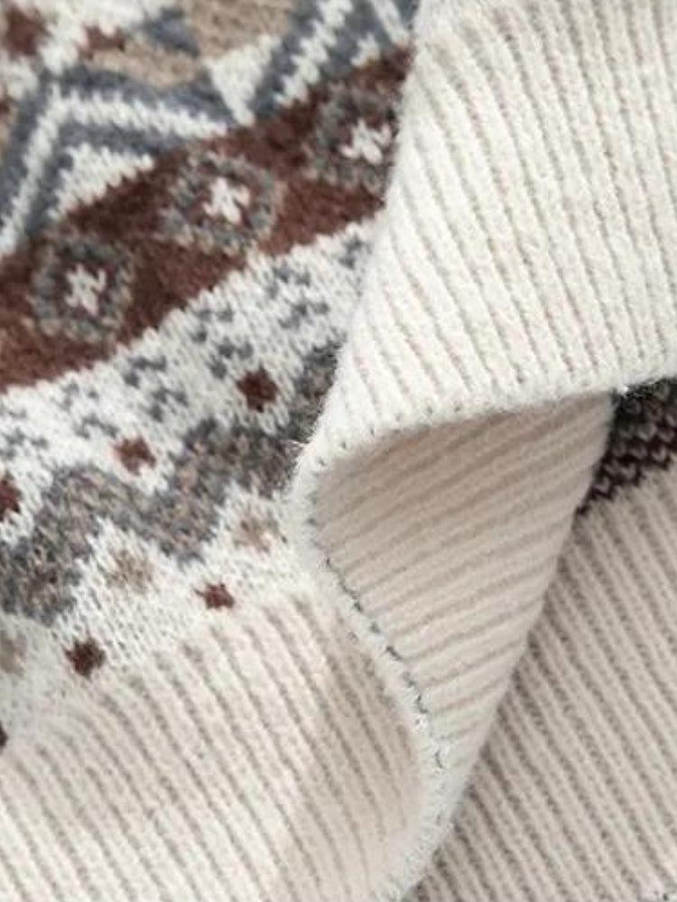 Vintage Rabbit Pattern Sweater