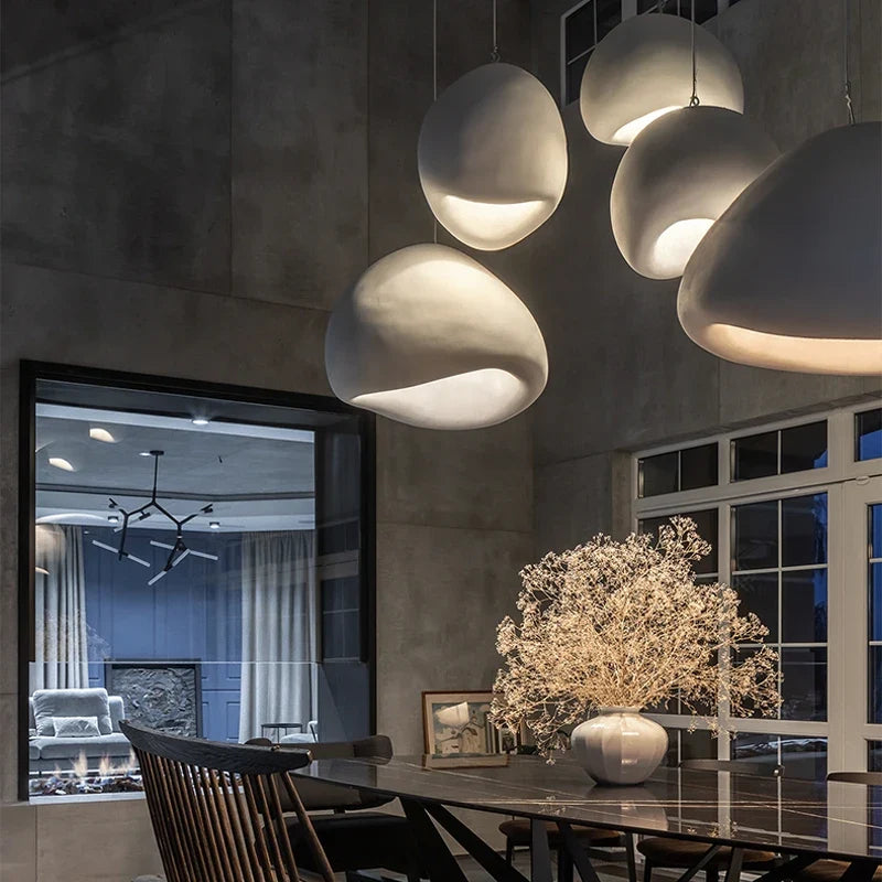 Wabi-Sabi LED Pendant Ceiling Light with Organic Stone-Inspired Design