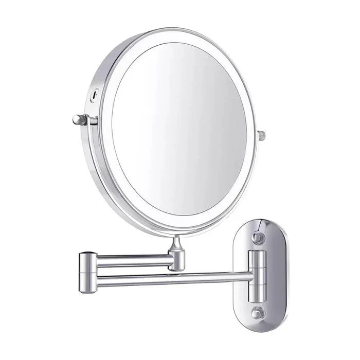 Wall-Mounted LED Magnifying Cosmetic Mirror with Touch Control