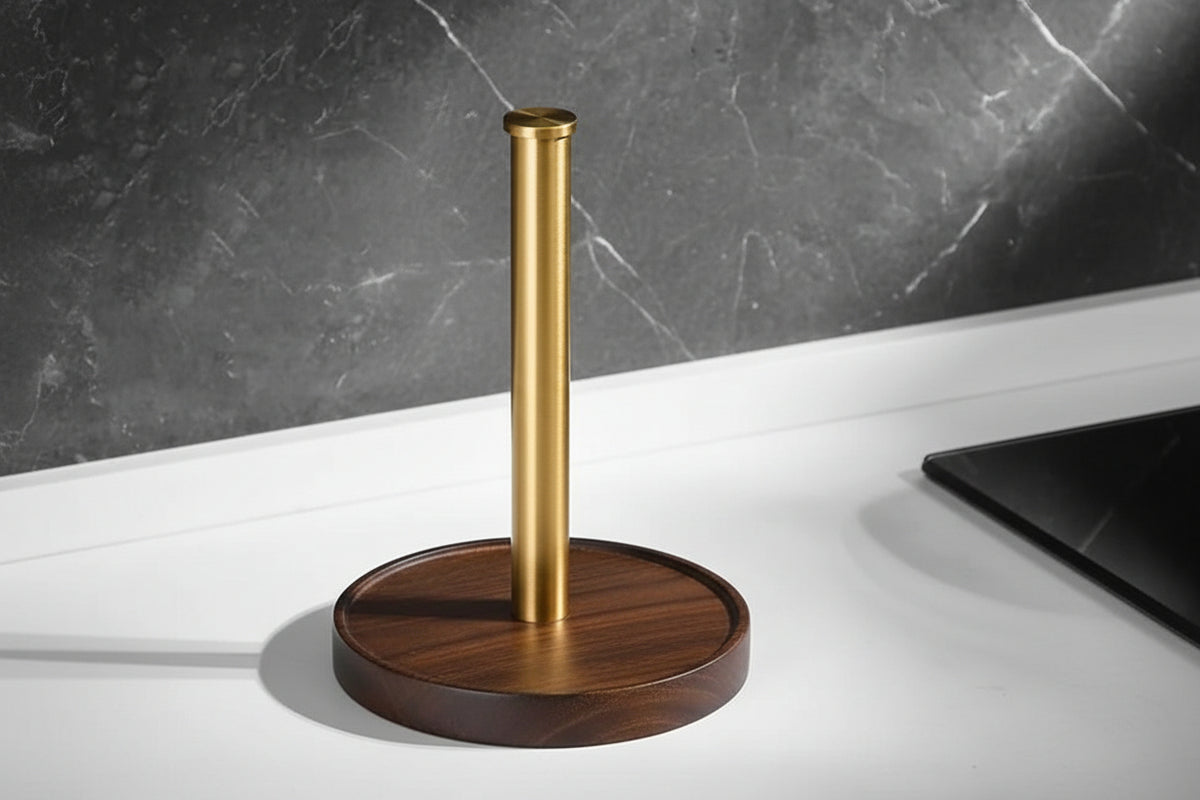 Walnut Wood Kitchen Roll Holder