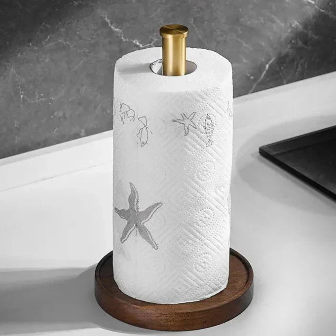 Walnut Wood Kitchen Roll Holder