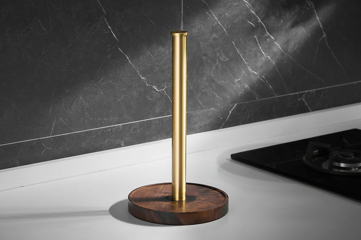 Walnut Wood Kitchen Roll Holder