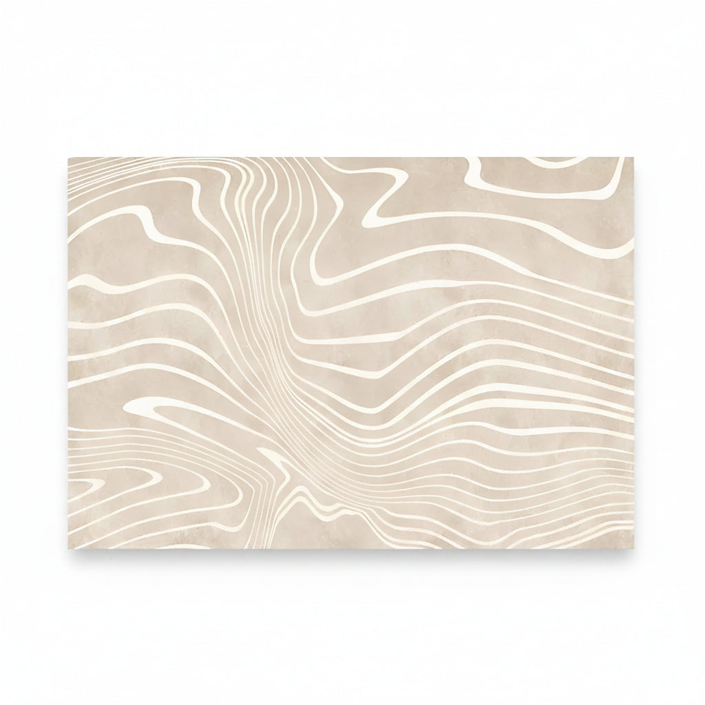 Washable Beige Mixed-Fabric Plush Rug