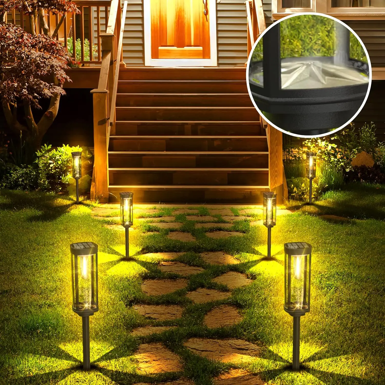 Waterproof Solar Lantern for Garden - Eco-Friendly Outdoor Solar Lamp with LED Light, Easy Installation, and Durable Design