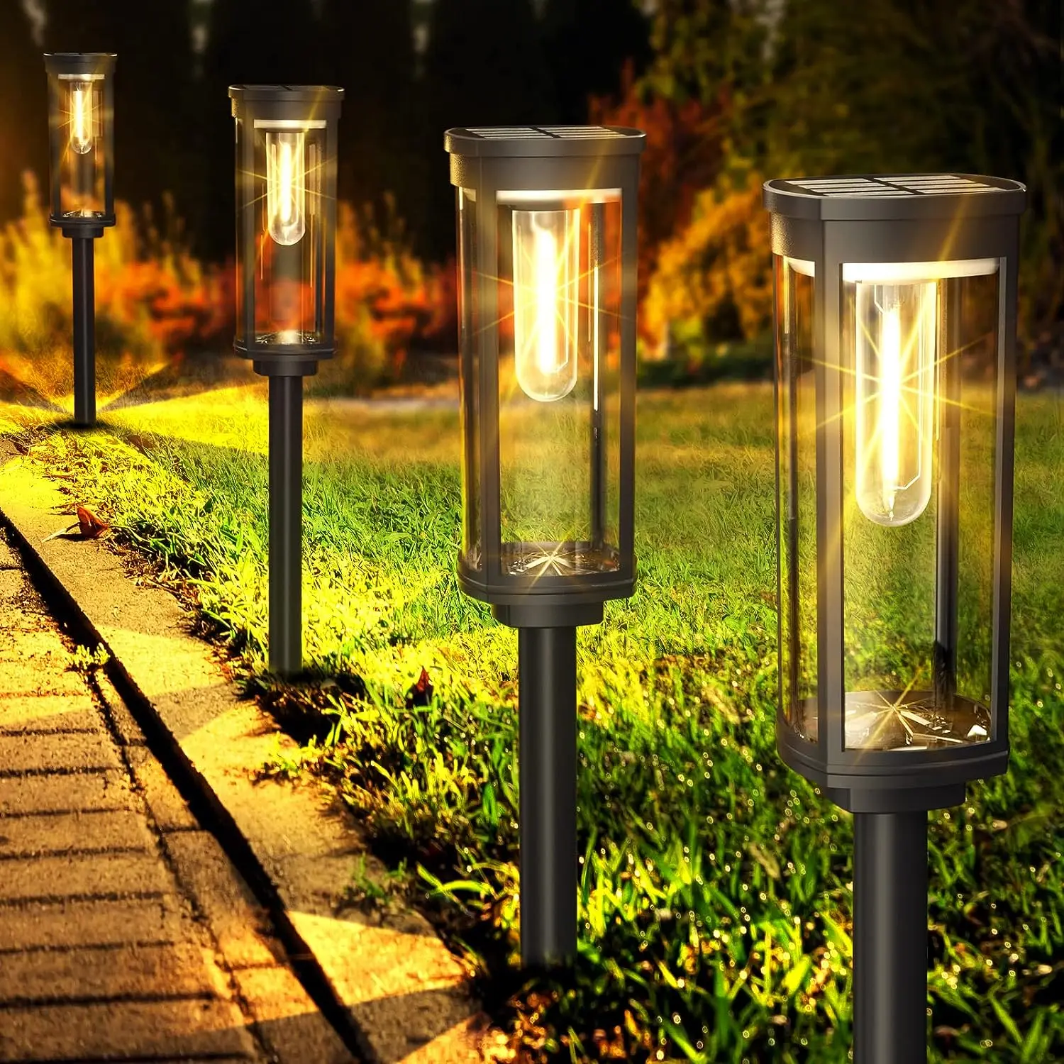 Waterproof Solar Lantern for Garden - Eco-Friendly Outdoor Solar Lamp with LED Light, Easy Installation, and Durable Design