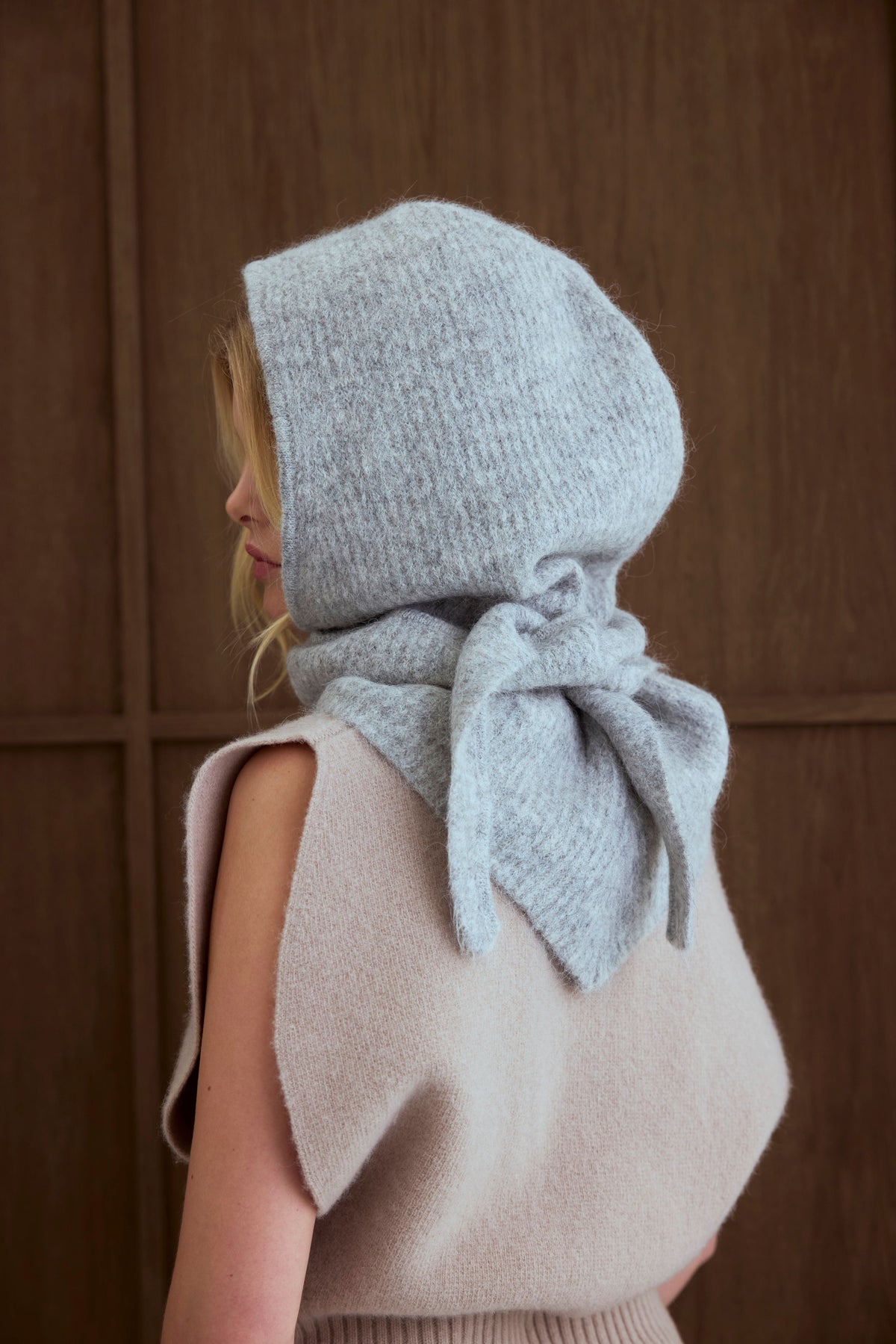Alpaca Wool Hooded Scarf