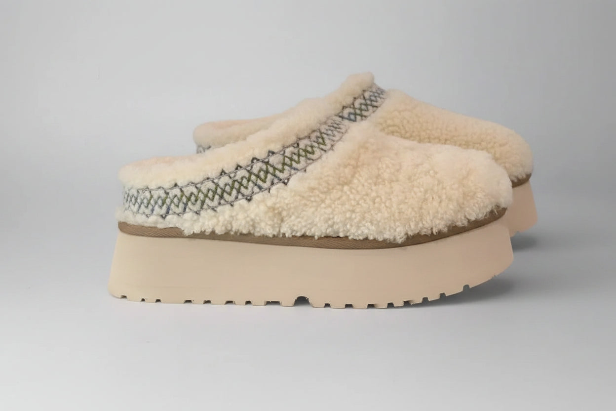 Women's Black Suede Platform Slippers