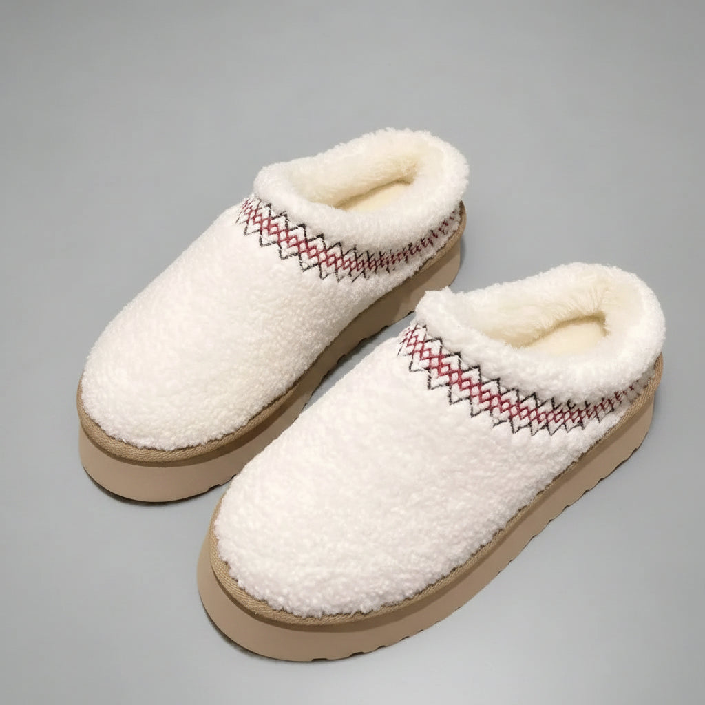 Women's Black Suede Platform Slippers