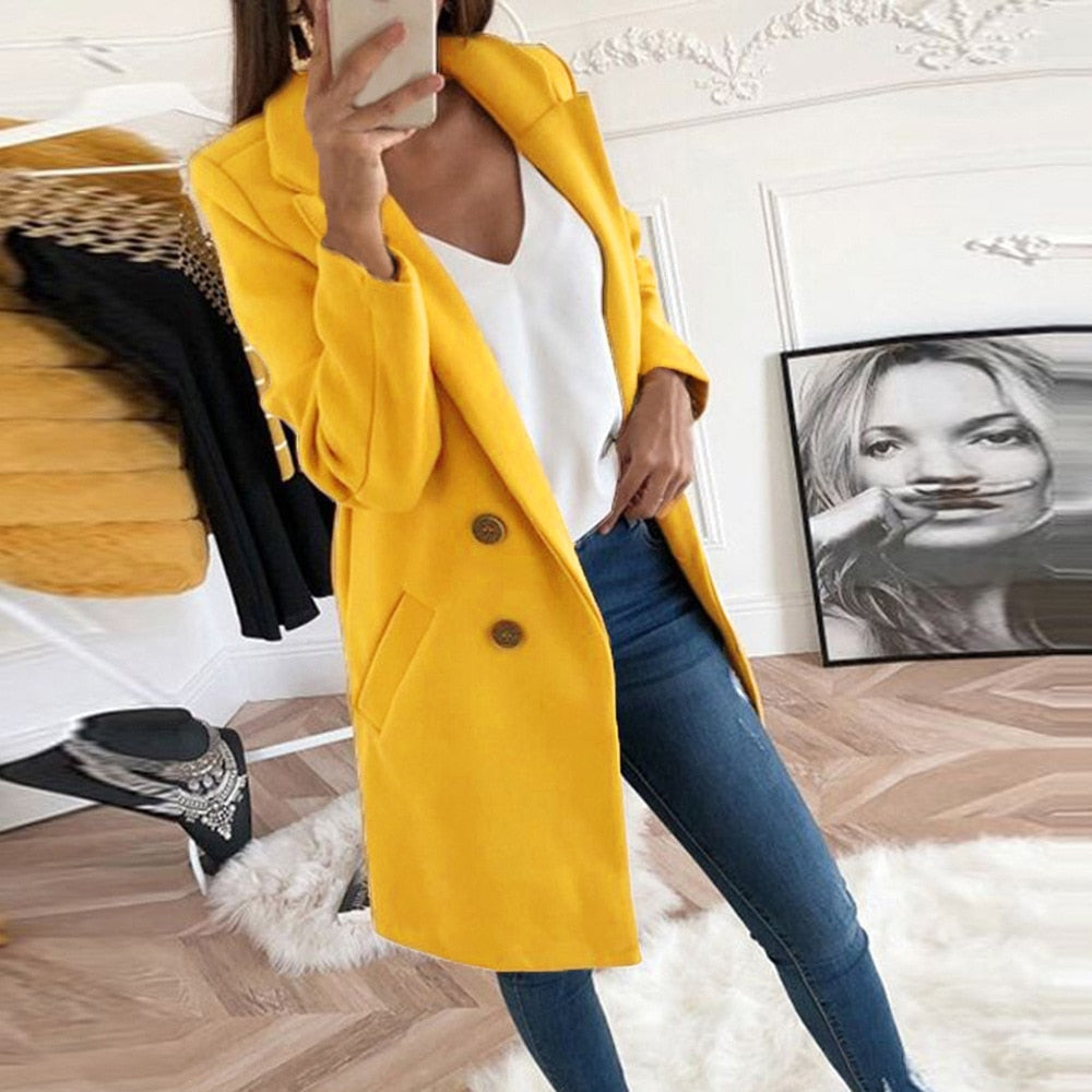 Women’s Coat with Turn-Down Collar