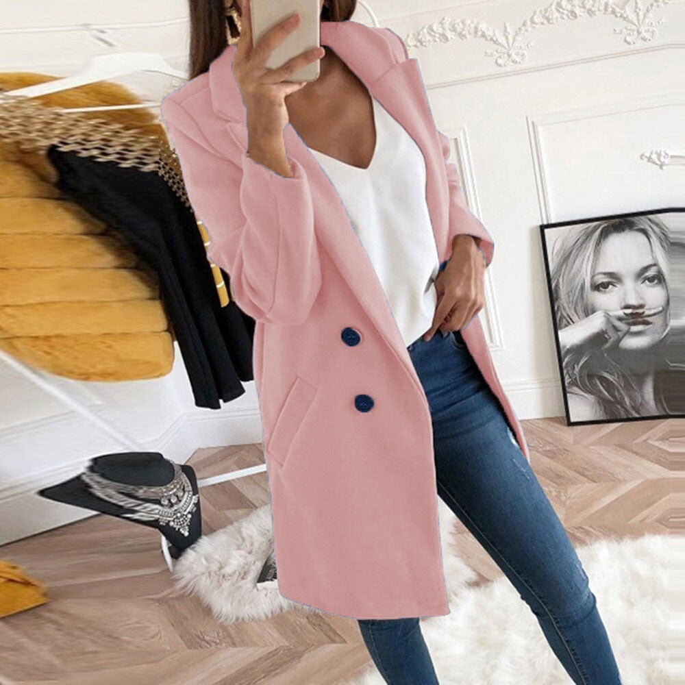 Women’s Coat with Turn-Down Collar