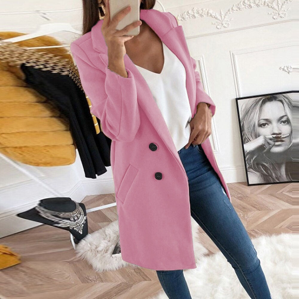 Women’s Coat with Turn-Down Collar