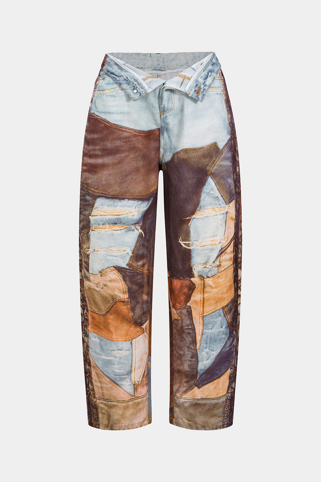 Women’s Color-Block Wide-Leg Trousers