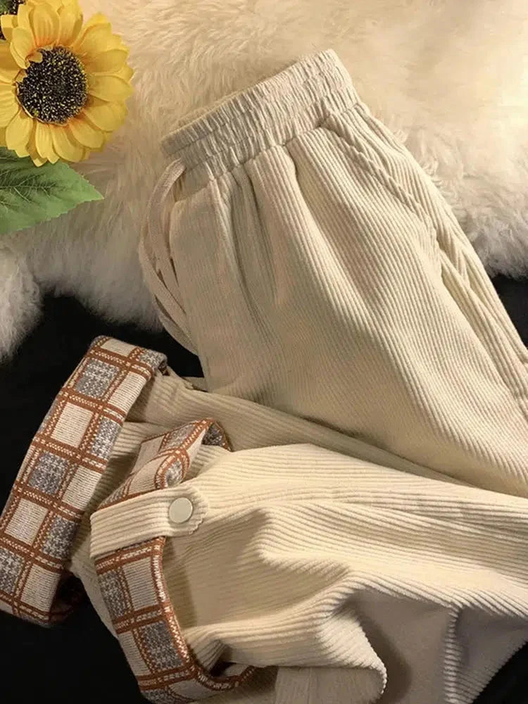 Women’s Corduroy Pants with Drawstring Waist