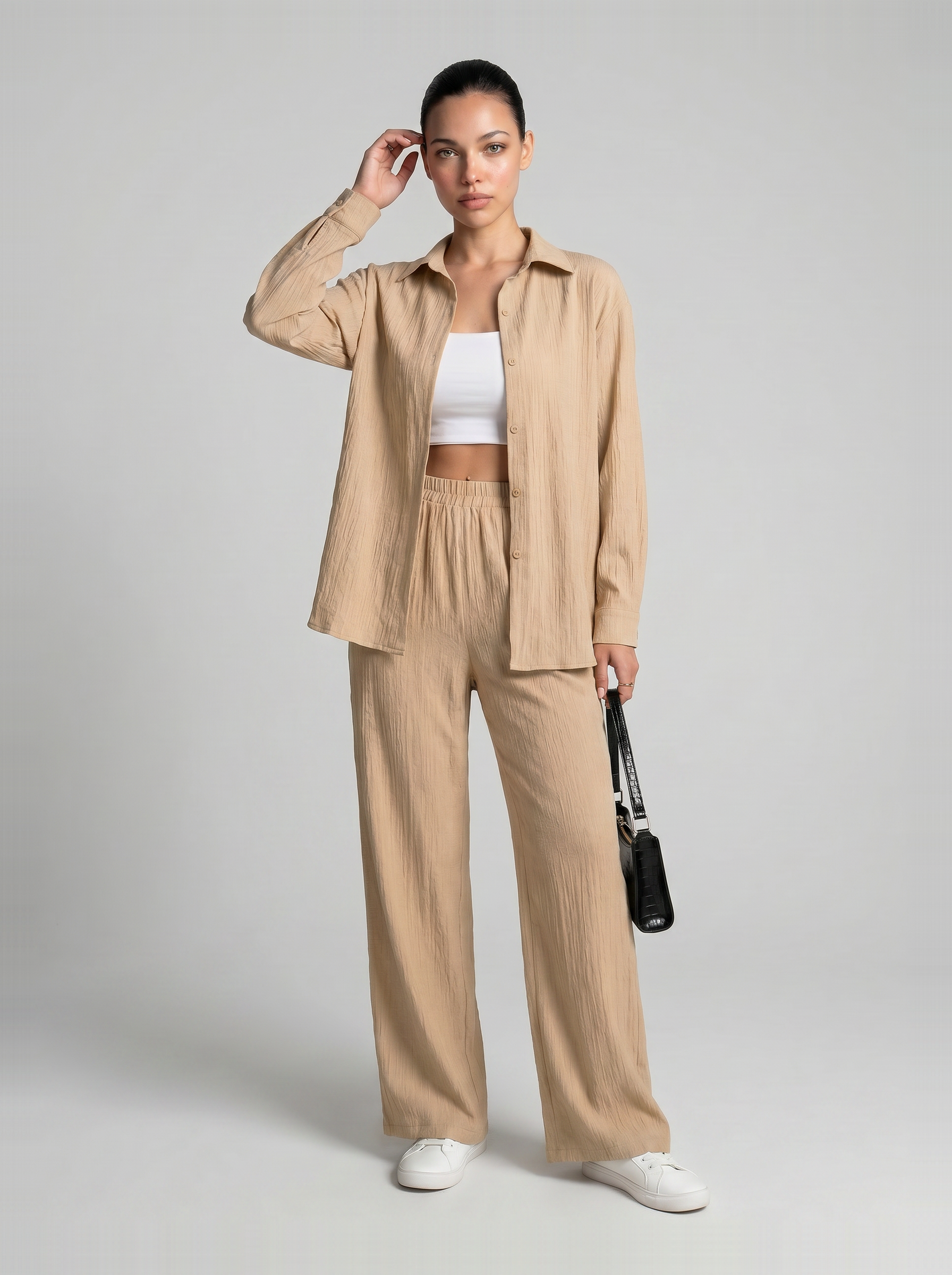 Women’s Crinkle Two-Piece Set