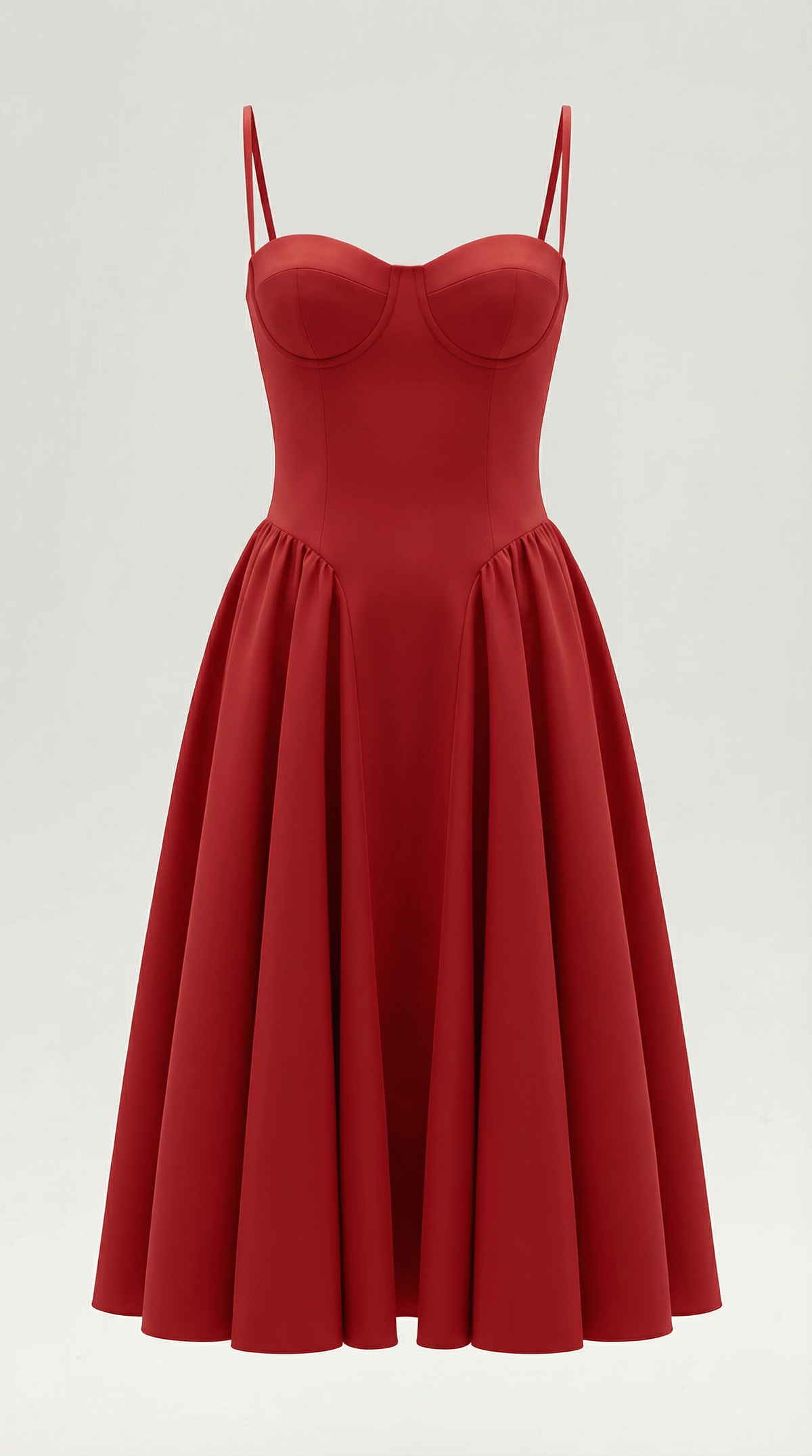 Women’s Floral Midi Dress with Spaghetti Straps