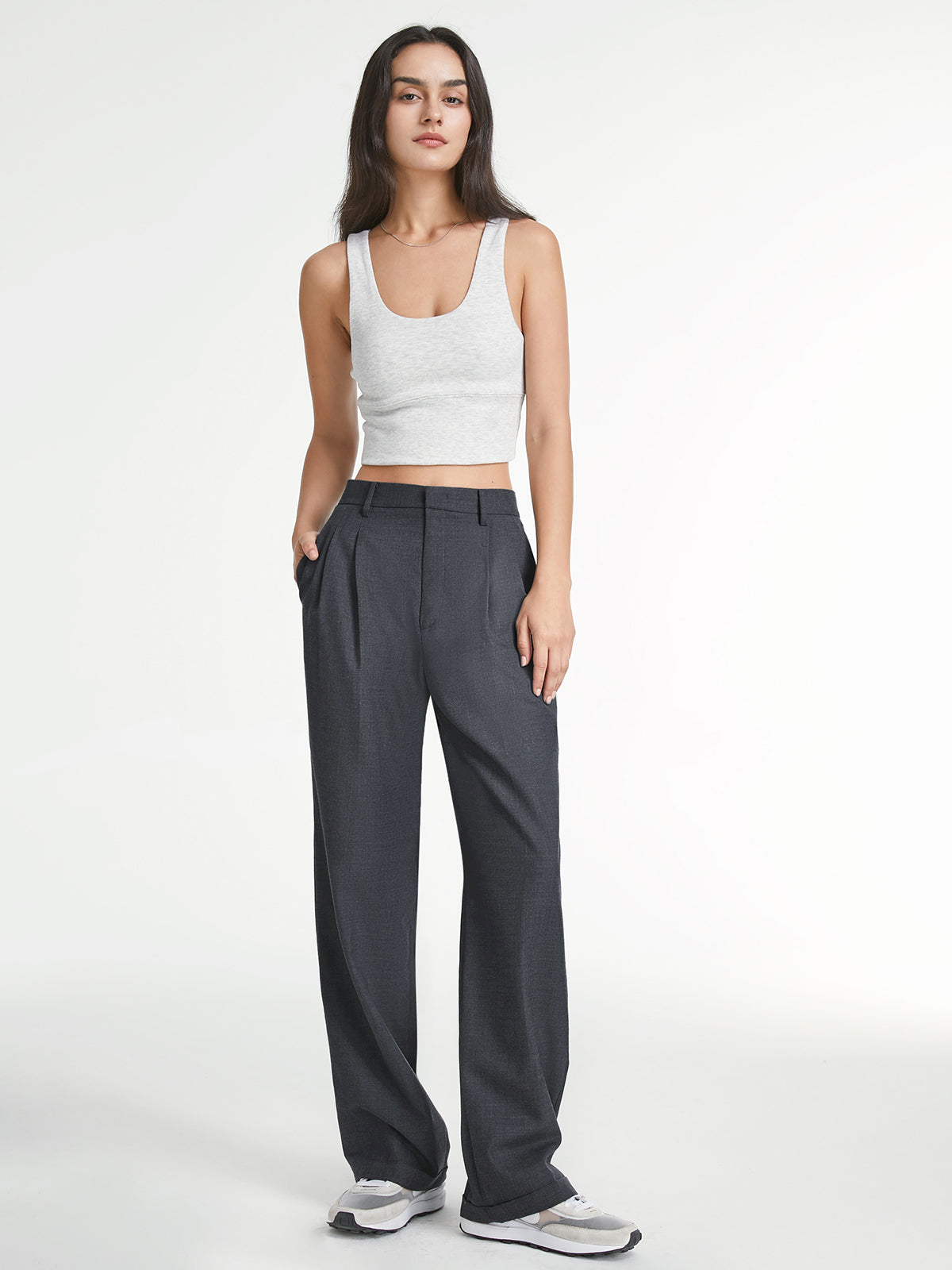 Women’s High-Waisted Straight-Leg Trousers