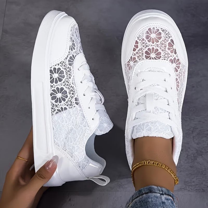 Women's Lace Sneakers Floral Design