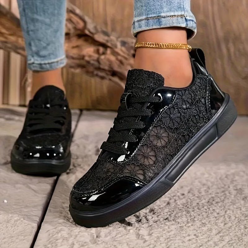 Women's Lace Sneakers Floral Design