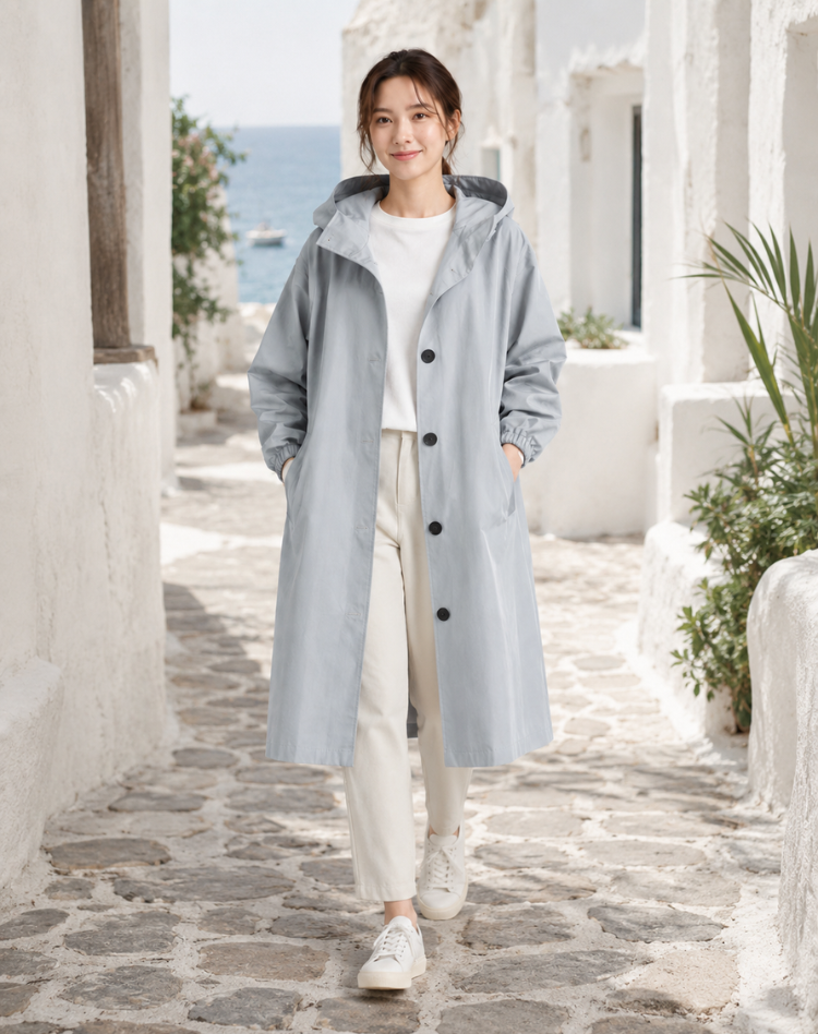 Women’s Lightweight Hooded Trench Coat