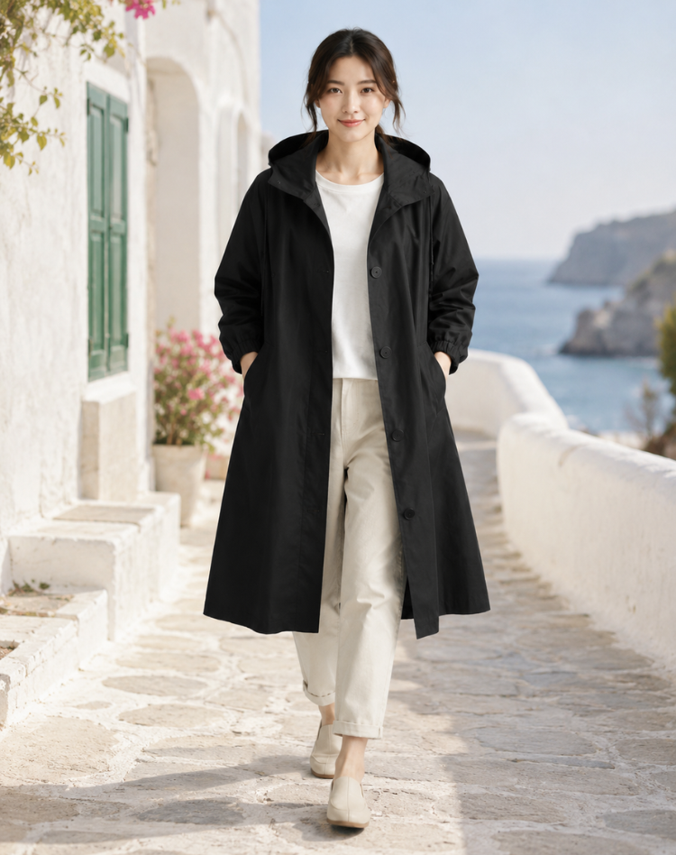 Women’s Lightweight Hooded Trench Coat