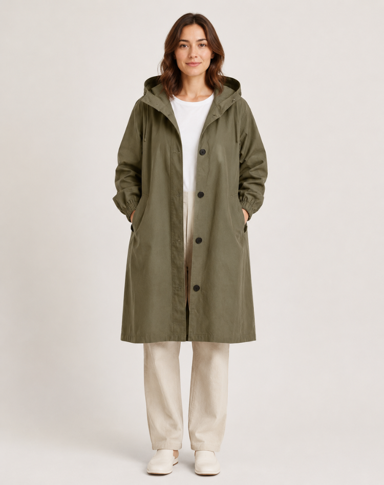 Women’s Lightweight Hooded Trench Coat