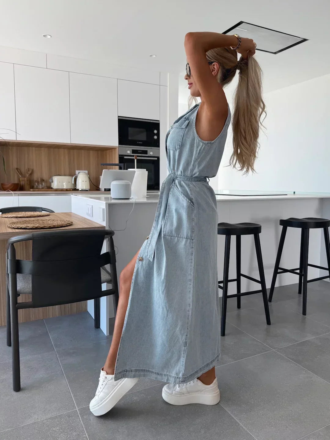 Women's Denim Maxi Dress