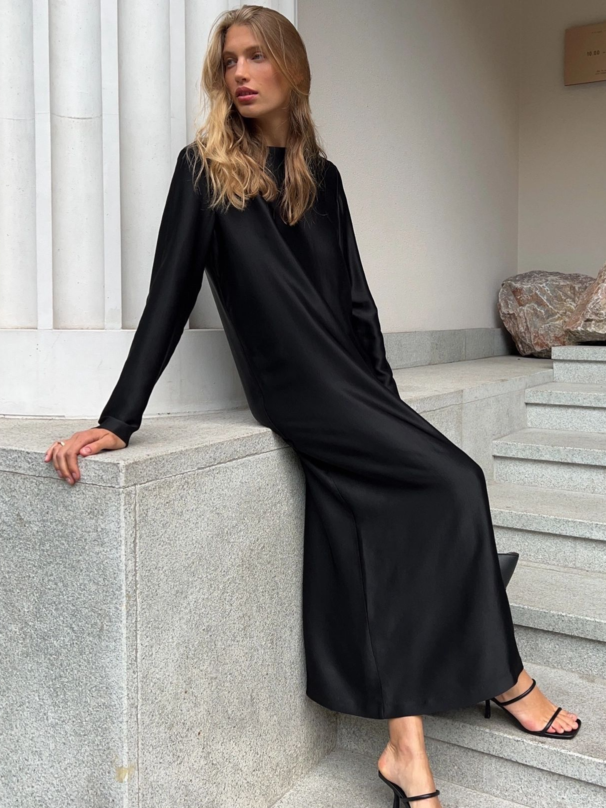 Women's Long Satin Slit Dress