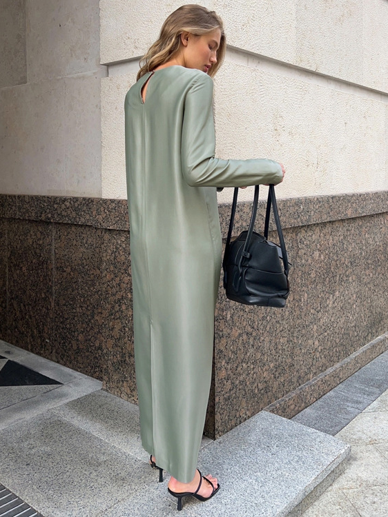 Women's Long Satin Slit Dress