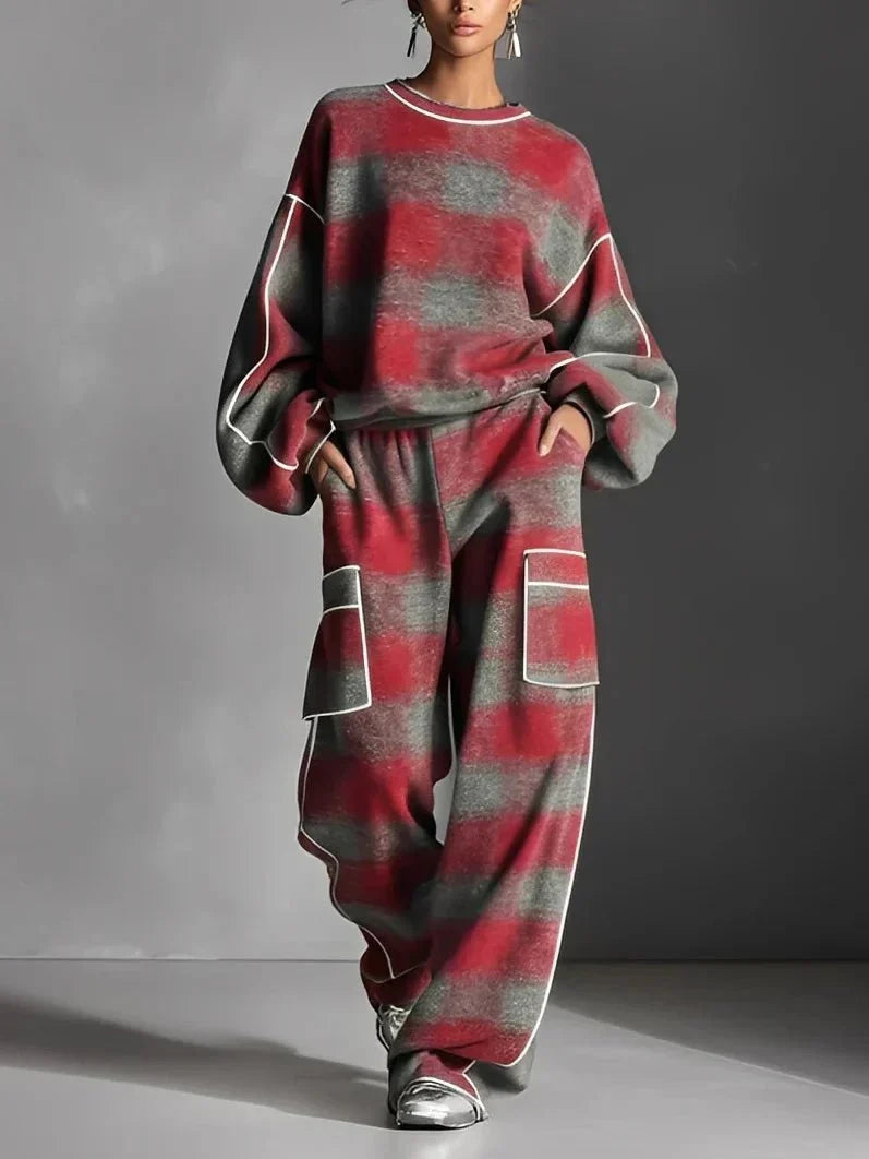 Women’s Oversized Check Two-Piece Lounge Set