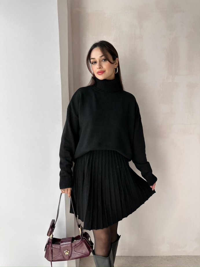 Women’s Pleated Knitted Skirt Set