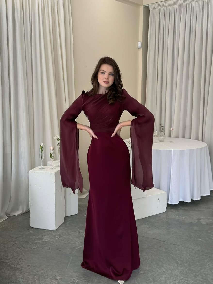 Women's Pleated Maxi Dress – Elegant Slim Fit Design