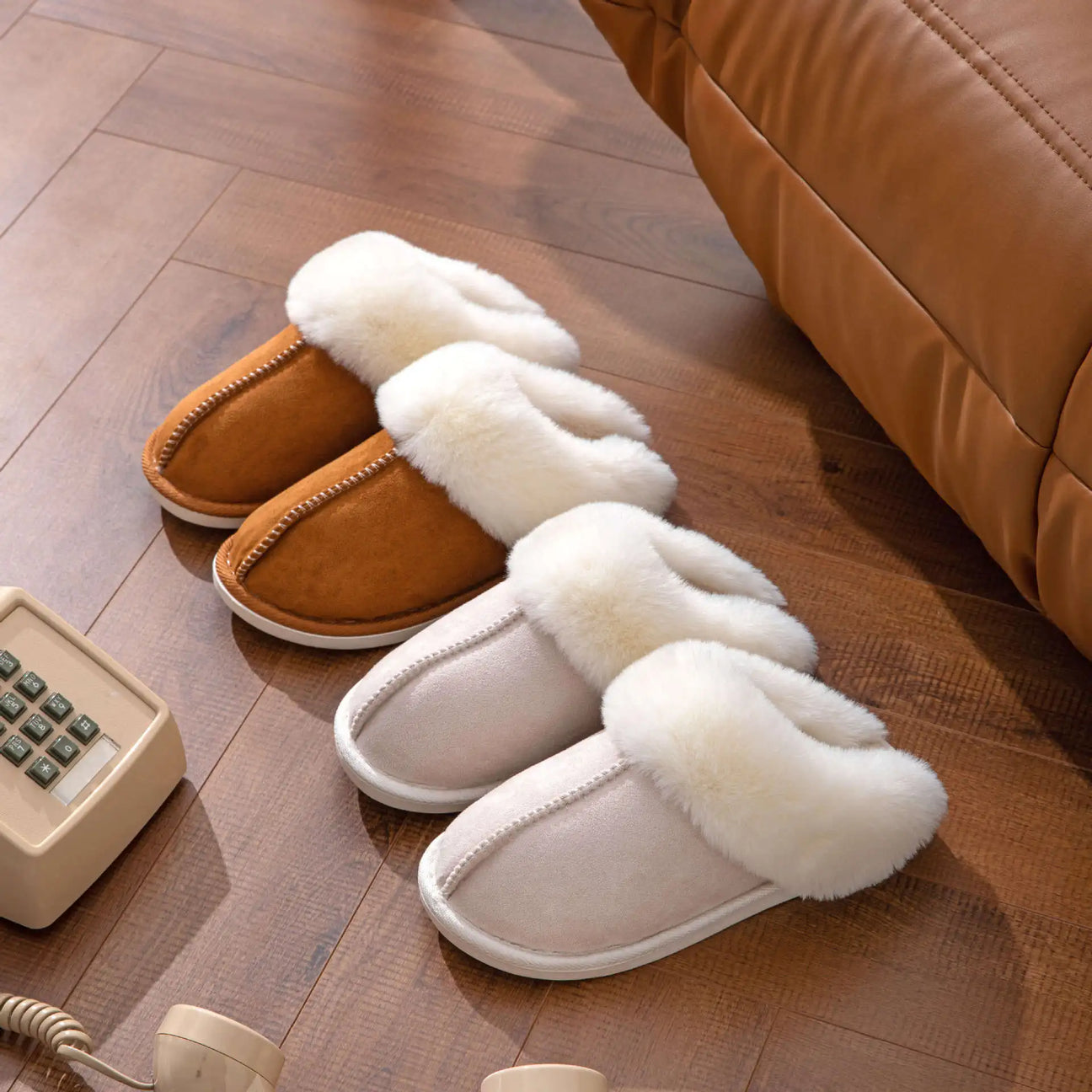 Women's Plush Faux Fur Slippers
