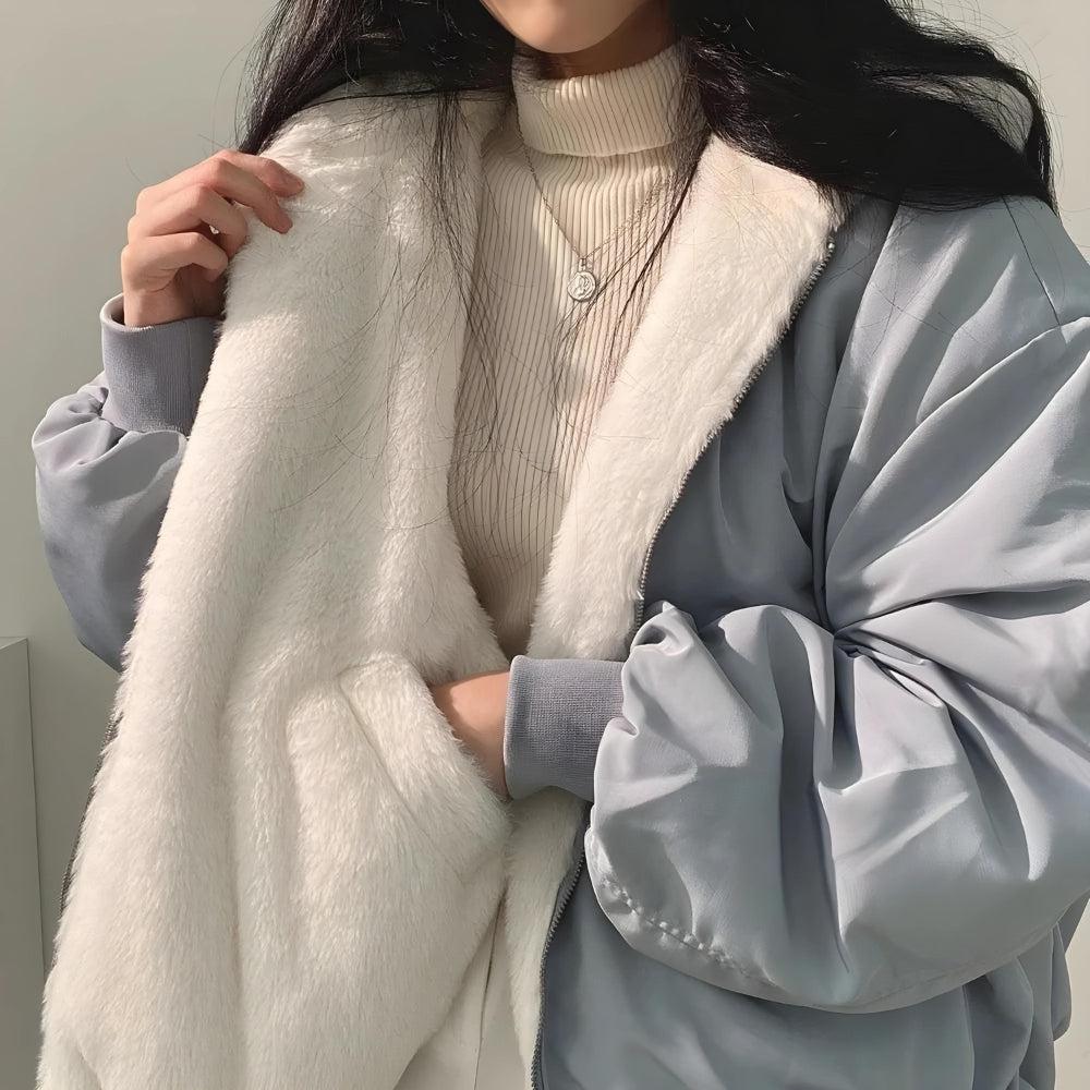 Women’s Reversible Hooded Teddy Jacket