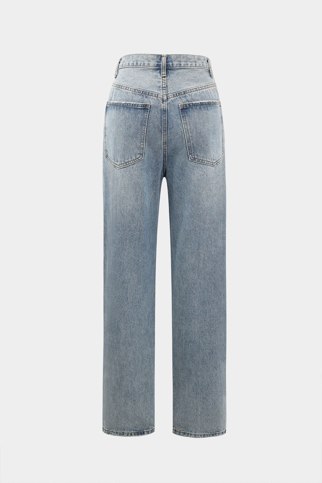 Women’s Asymmetric Waist Straight-Leg Jeans