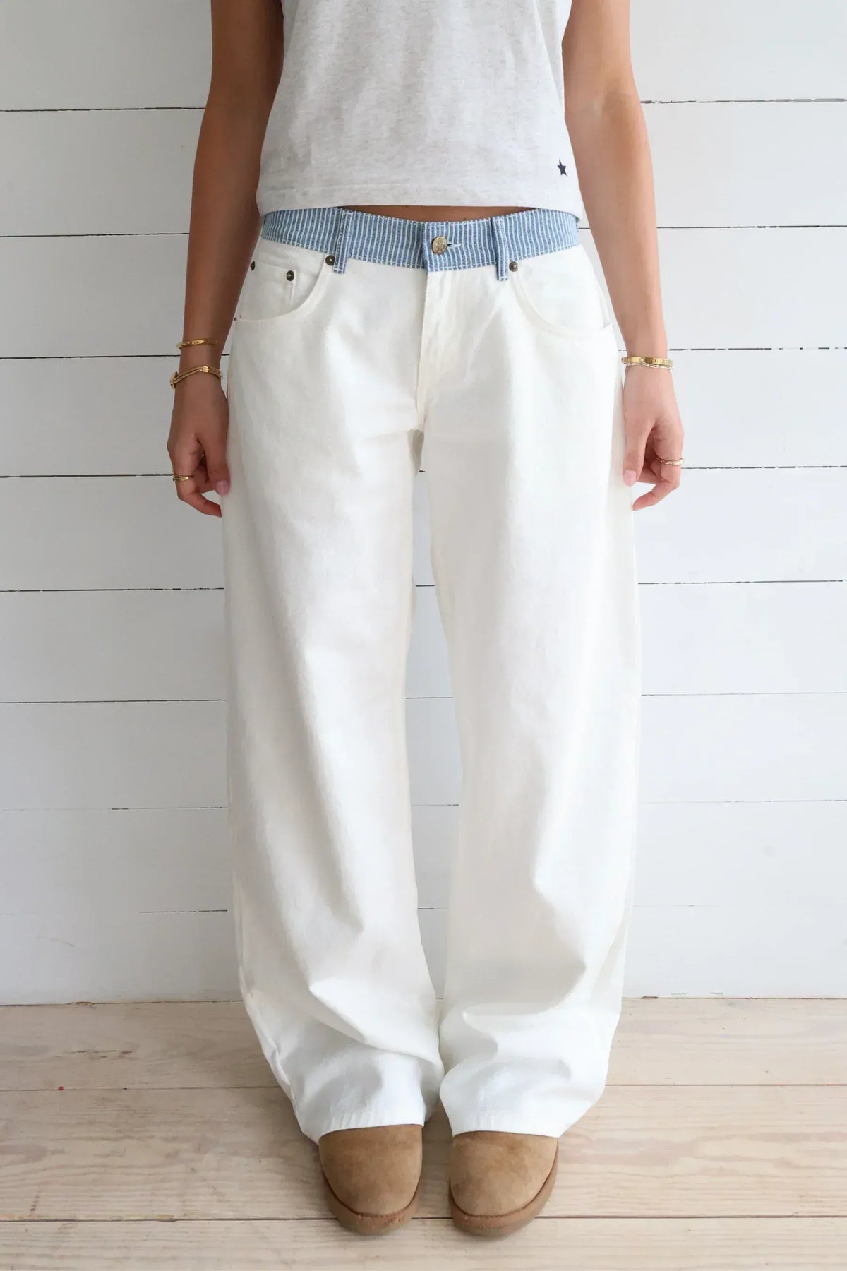 Women’s Striped Jeans with Relaxed Fit