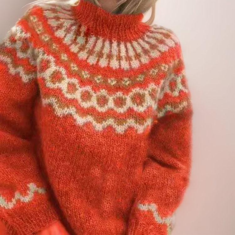 Women’s Turtleneck Sweater in Chunky Knit