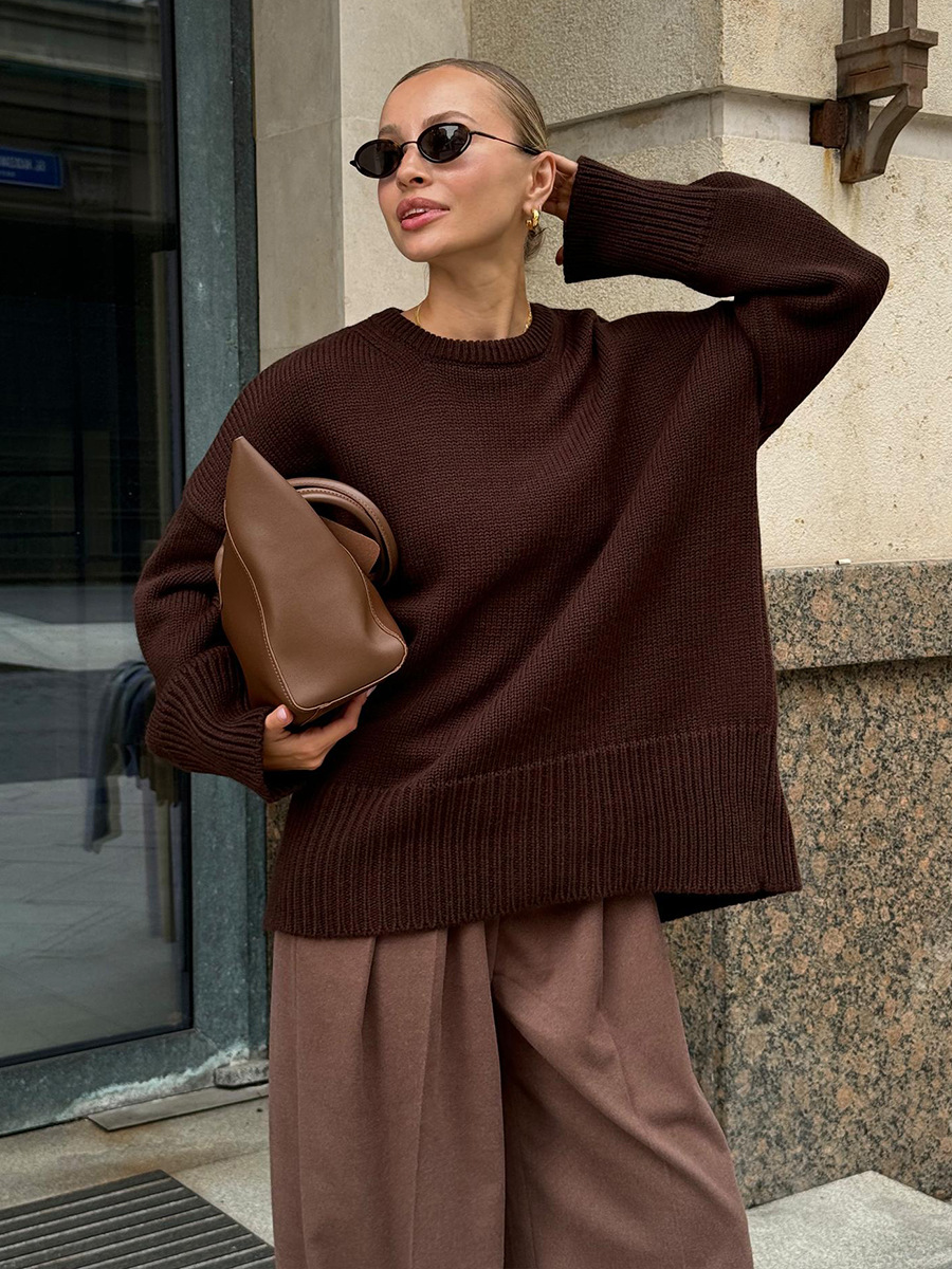 Women's Viscose Blend Crew-Neck Sweater