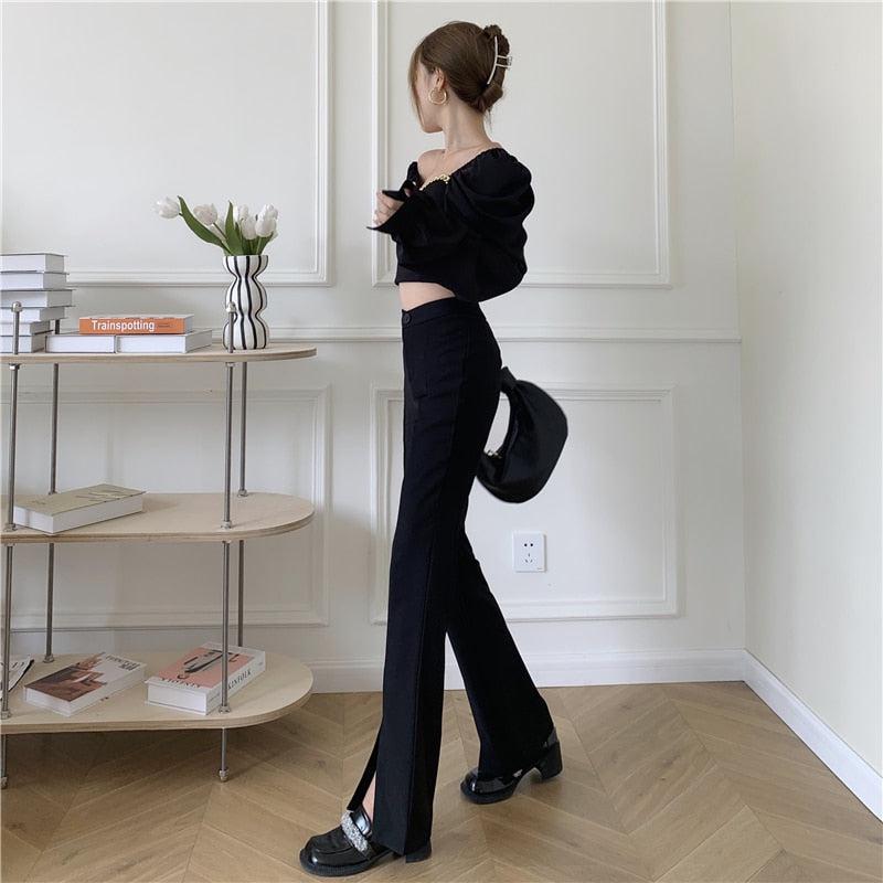 Women’s Wide-Leg Dark Academia Pants
