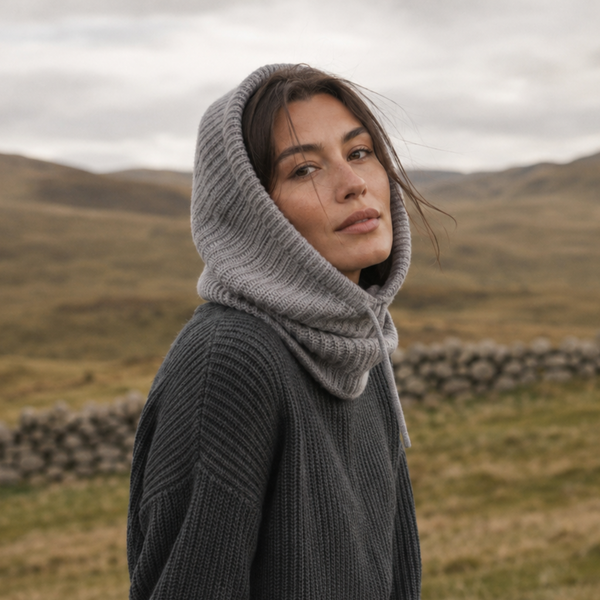 Women's Merino Wool Knitted Hood Balaclava