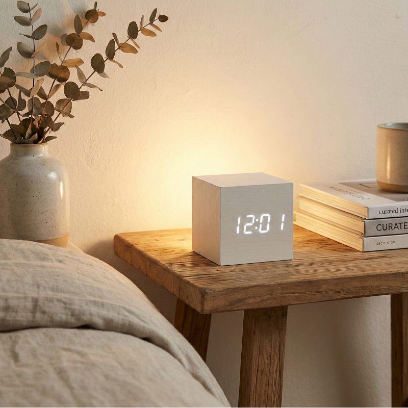 Wood-Grain Digital Alarm Clock