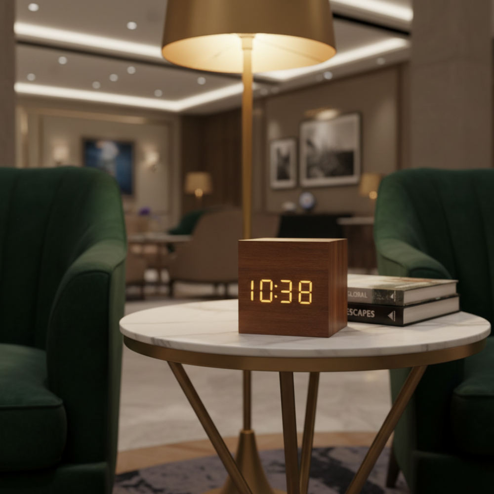 Wood-Grain Digital Alarm Clock