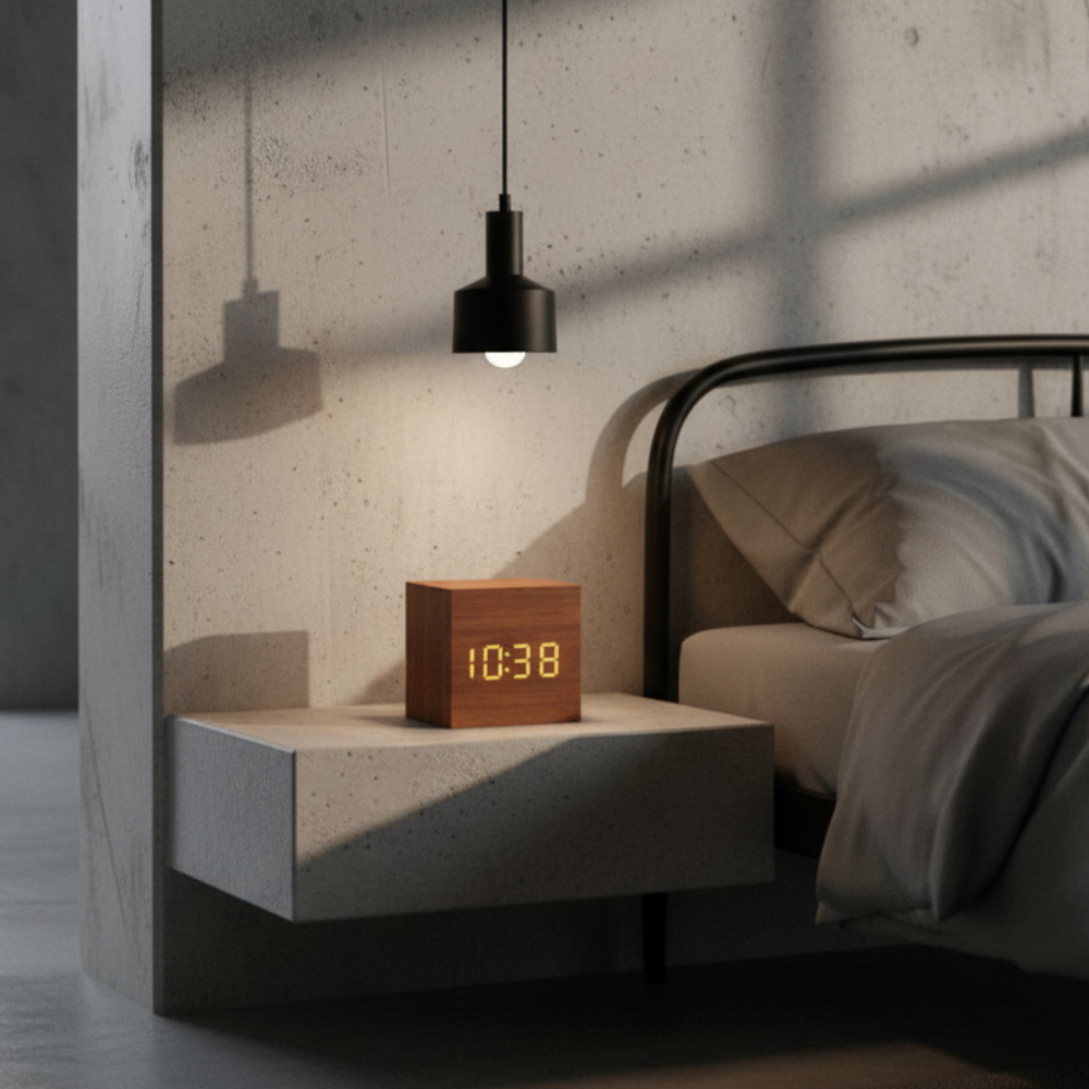 Wood-Grain Digital Alarm Clock