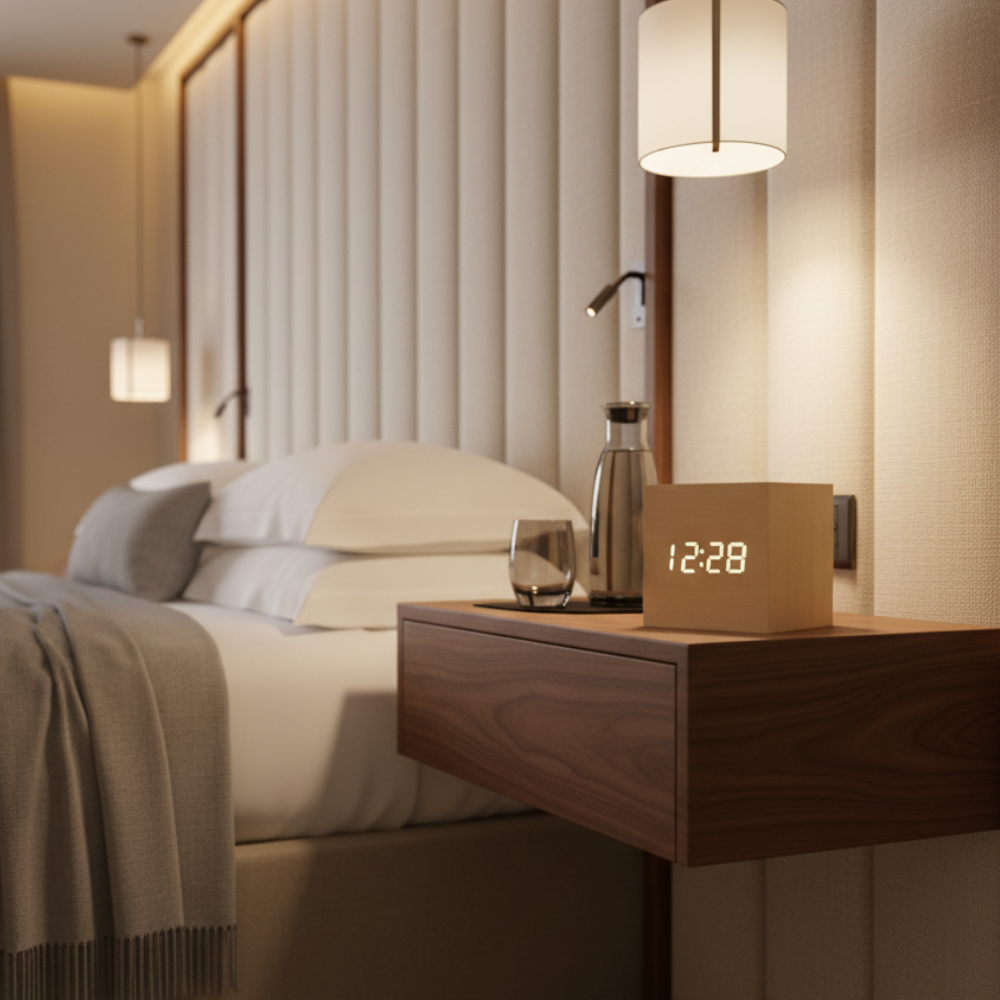 Wood-Grain Digital Alarm Clock