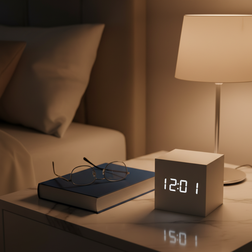 Wood-Grain Digital Alarm Clock
