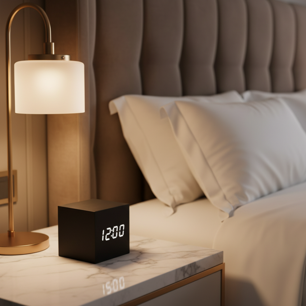 Wood-Grain Digital Alarm Clock