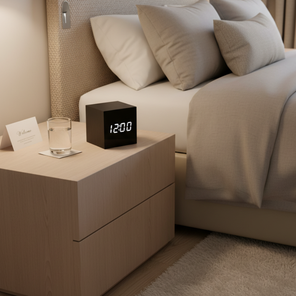 Wood-Grain Digital Alarm Clock