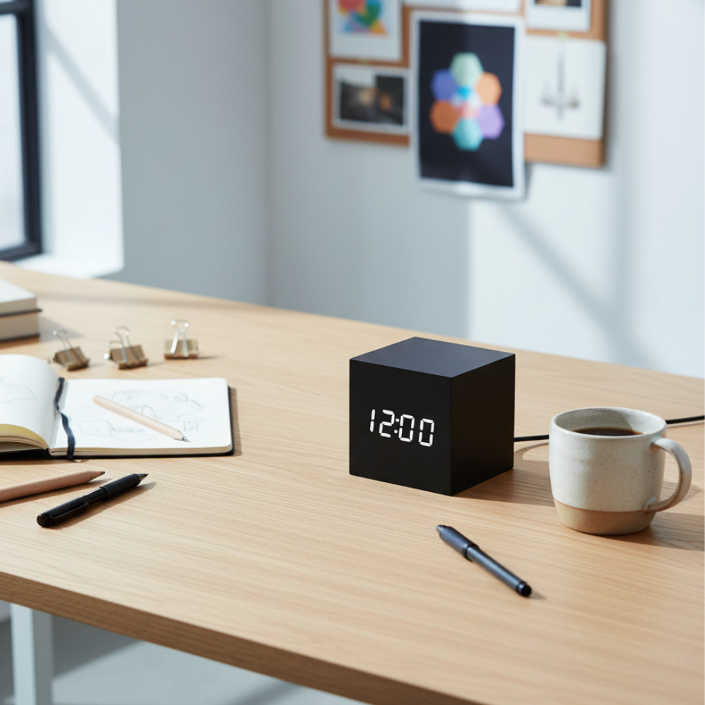 Wood-Grain Digital Alarm Clock