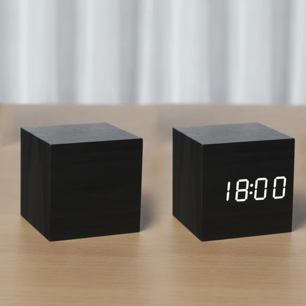 Wood-Grain Digital Alarm Clock